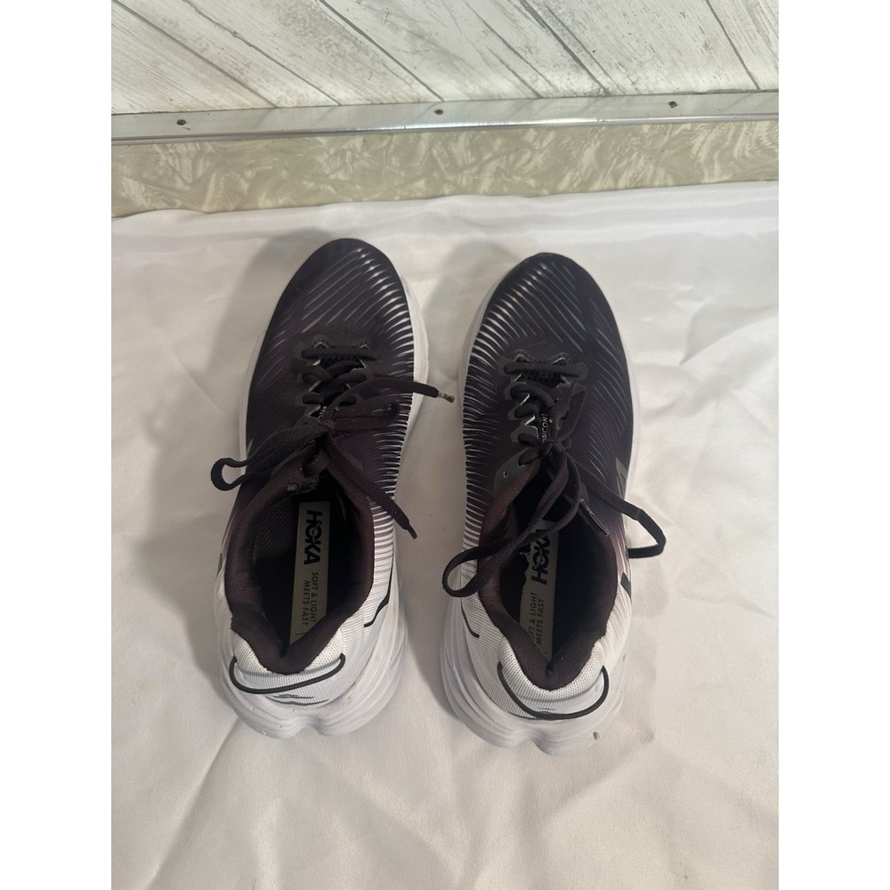 Hoka One HOKA Rincon 3 Wide Size 8.5 M 2E Black White Womens Running - Picture 2 of 13